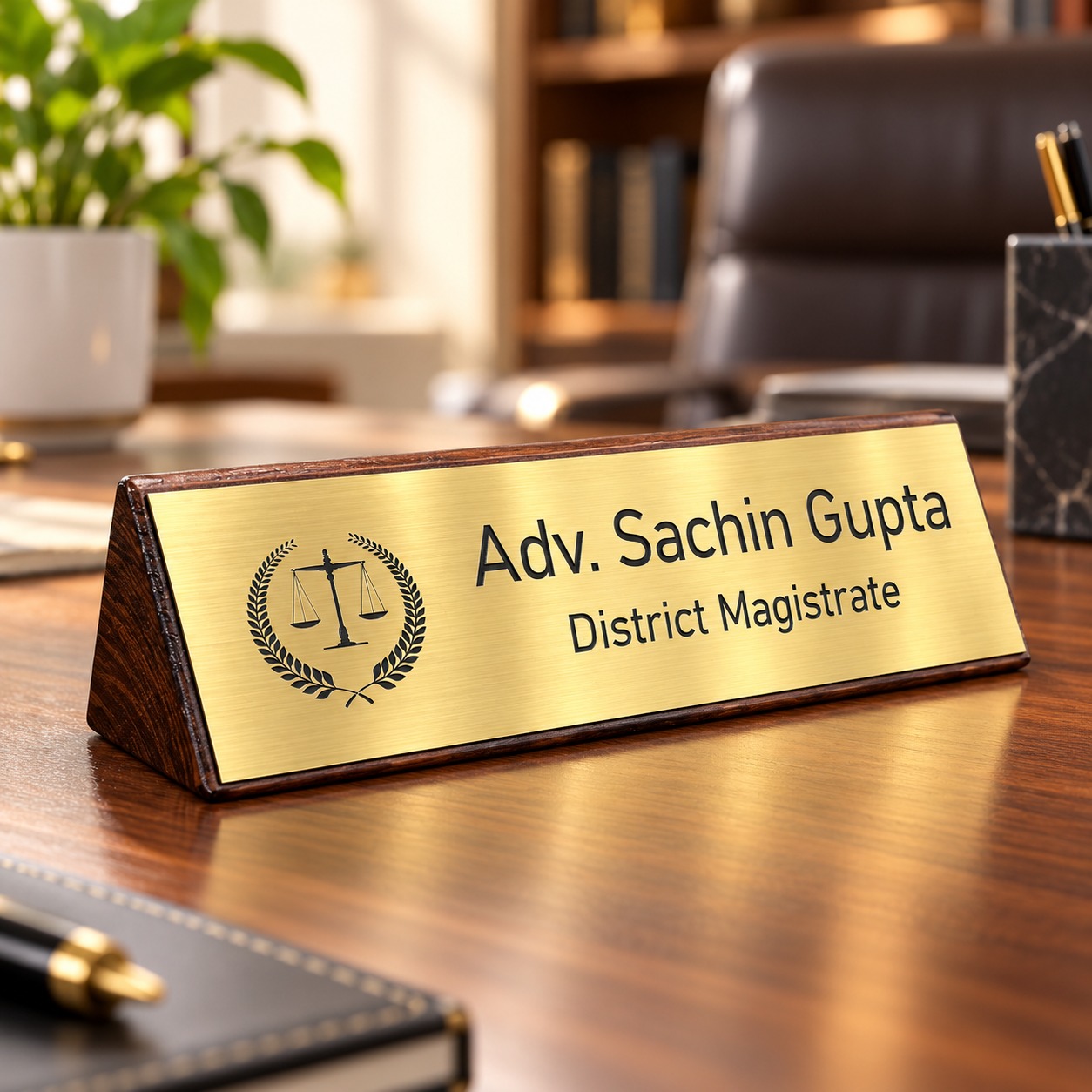 NP43 ooden Desk Name Plate (10 x 3.5 Inch) |